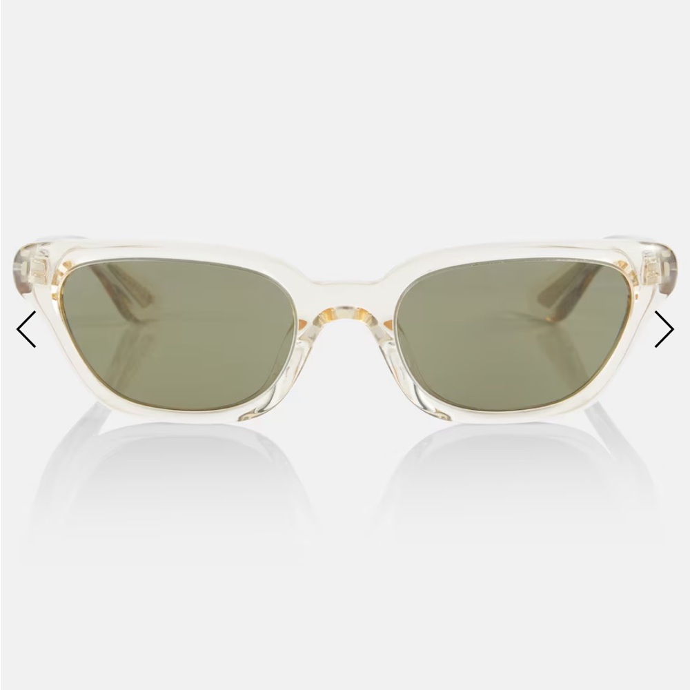Oliver Peoples Clear Frame Sunglasses with Olive Green Lenses